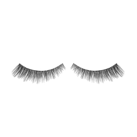 Lithe Lashes Nude Collection lash style named N1 Minimally Winged, a product image displaying the lash pair on its own, floating on a white background and zoomed in, highlighting how beautiful and natural looking the false eyelashes look.