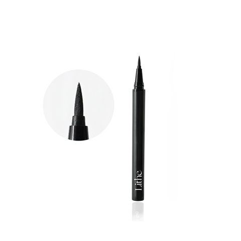 Lithe Lashes false lashes accessories Grip Liner, a 2-in-1 eyeliner lash adhesive. the matte black bottle is open on a white background, showing the ultra fine tip for easy application.