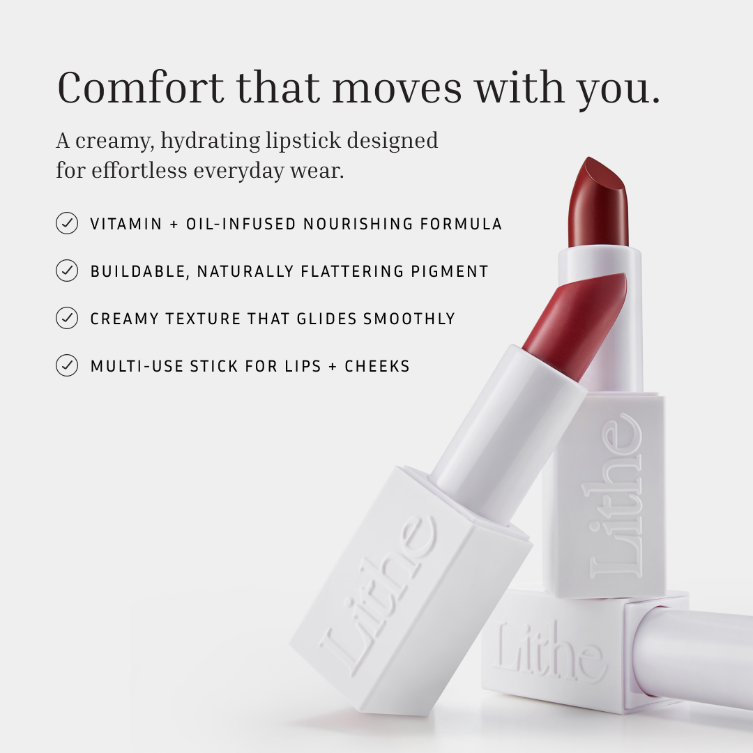 Lithe Makeup Nourishing Satin Lipstick | Everyday Comfort Color | Lithe Beauty ...